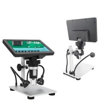 Imagem de Microscópio Digital ZJchao, Microscópio Eletrônico Digital de 7 Polegadas 12MP Ampliação 1200X Microscópio 1080P Lupa Microscópio de Solda para Manutenção Industrial Ferramenta