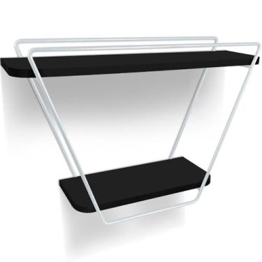 Imagem de Prateleira Nicho Industrial Arrow De Parede - branco/preto