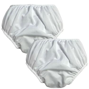 Imagem de Kit 2 Fralda Plastica Geriatrica Reutilizável S/Botão 2und Diurno Norturno tecido lavável unissex material resistente Incontinência Urinária (G)