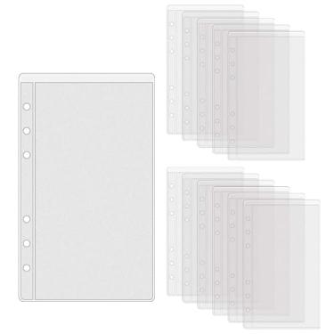 Imagem de XiowDow 12 bolsos para fichário A6 fosco PVC orçamentário envelopes para fichário com 6 furos protetores de folhas soltas para fotos orçamentárias, cartões, notas (A6-6 furos)