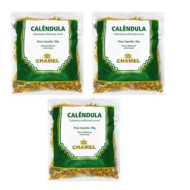 Imagem de Chá Calêndula Flores Natural Kit 3 Pacotes Chamel
