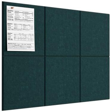 Imagem de MaxGear Quadro de cortiça grande para parede 91 cm x 61 cm, quadro de avisos verde escuro, pacote com 6 azulejos de parede de feltro com pinos, placas de cortiça para escritório, placa de pino de