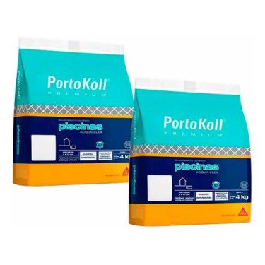 Imagem de Kit 2 Rejunte Piscina Acqua Flex Azul Celeste 4kg Portokoll