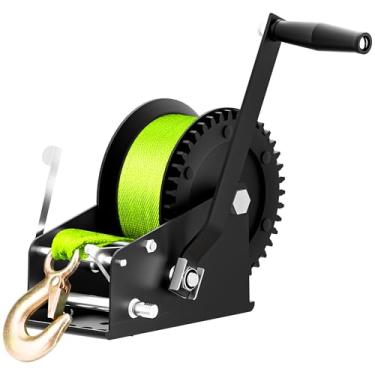 Imagem de ROMON Guincho Para Reboque De Barco De 3500 Libras Com Correia De Poliéster De 33 Pés, Catraca Bidirecional 4:1/8:1, Engrenagens, Guincho Portátil Para Barcos, Caminhões, Reboques, Rv, Atv, Guincho