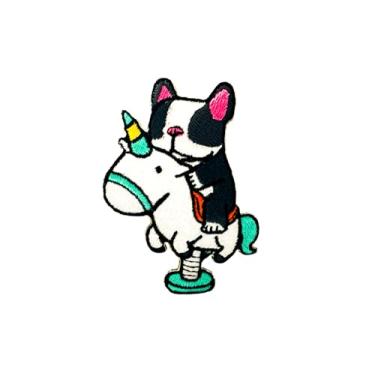 Imagem de TH88 Bulldog Francês Cachorrinho Filhote de Estimação de Cachorro Bonito Logotipo de Desenho Animado 8 Patches Costurar Ferro em Aplique Bordado Emblema Emblema Patch Jaqueta Camiseta Roupas Fantasia