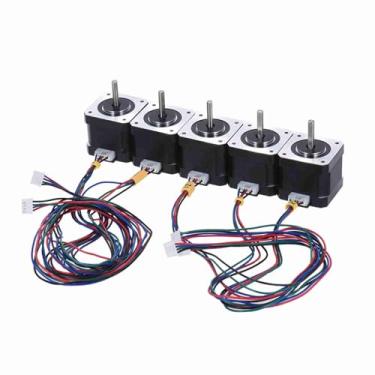 Imagem de Eacam 10 NEMA 17 Motor de Passo 1,8 ° 0,4N.M 42 * 42 * 38mm, Ruído Baixo, 5 Cabos de Chumbo, Substituição de Acessórios CNC para Impressora 3D, Máquinas (5pcs)