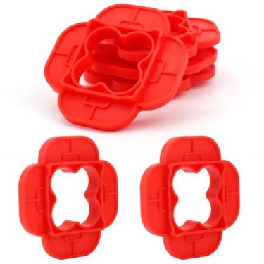 Imagem de 6un Espaçadores Deck, Jig Baralho de Alta Visibilidade com 4 Espessuras 5/32" 3/16" 1/4" 5/16" para Tábua Deck Tratada Sob Pressão Composto PVC Madeira Nobre(Vermelho)