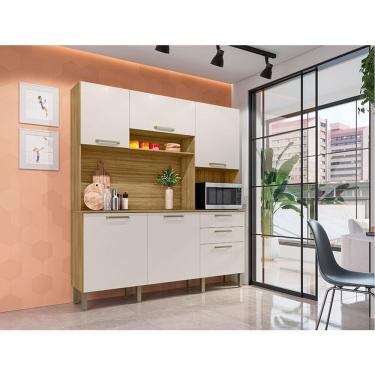 Imagem de Cozinha Ambiente Ferrara 6 Portas E 2 Gavetas Freijó Soft - Kits Paraná