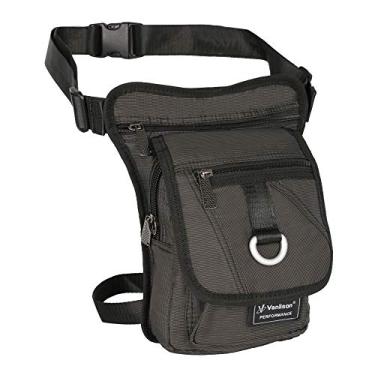 Imagem de Vanlison Bolsa impermeável Airsoft Tactical Drop Leg Bag Panel Motorcycle Bag preta