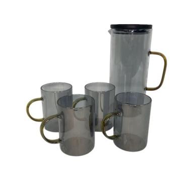 Imagem de Conjunto Jarra De Vidro E 4 Canecas - DS Home