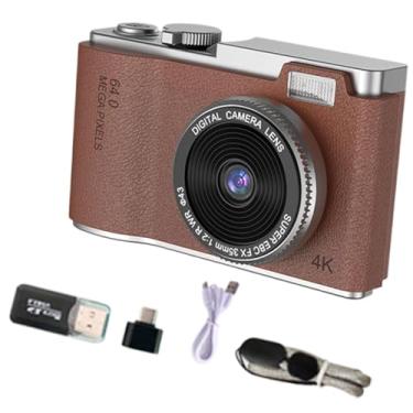 Imagem de Generic Câmera digital portátil CCD de brinquedo 11,7 x 6,4 x 2,9 cm, luz de preenchimento embutida, leve, versátil para gravação de vídeo, tela giratória, Marrom Escuro