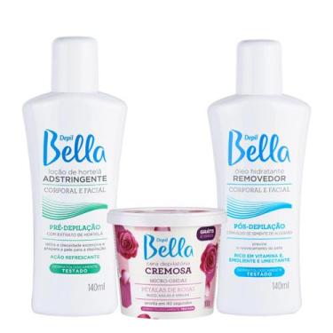 Imagem de Kit Depilação  Cera Pétala de Rosas, Pré e Pós Depilação - Depil Bella