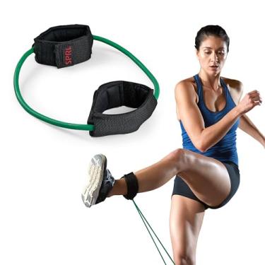 Imagem de SPRI Xercuff faixa de resistência à perna para exercício com punhos acolchoados antiderrapantes no tornozelo, verde, leve