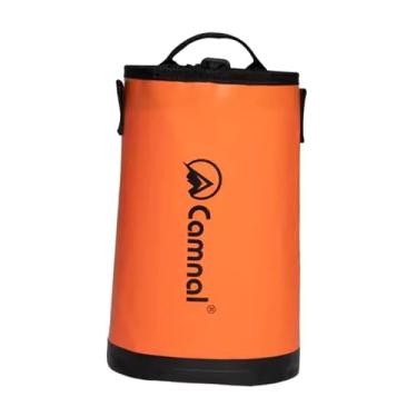 Imagem de RNXRZANK Armazenamento de Corda de Escalada, Armazenamento de Corda de Arborista, Portátil, 5L, à Prova D'água, para Equipamento de Escalada E, Laranja