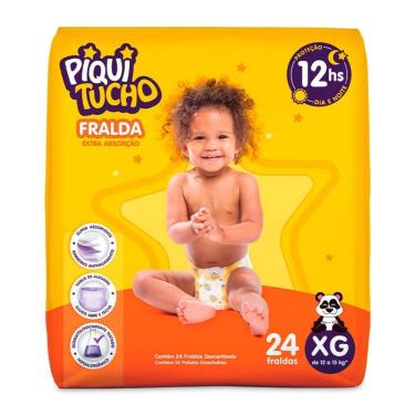Imagem de Fralda Infantil Descartável Piquitucho Dia e Noite Tamanho XG com 24 Fraldas
