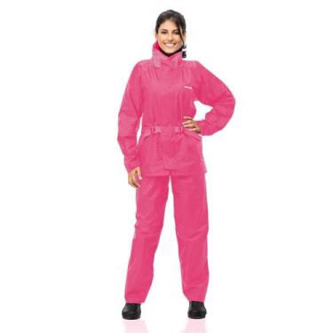 Imagem de Capa Chuva Conjunto Nylon Feminino Moto Motoboy Pantaneiro, P, Rosa