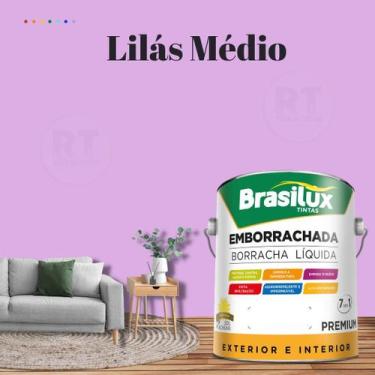 Imagem de Tinta Borracha Líquida Para Parede Cor Roxo Brasilux 3,2l Acrílica Lav