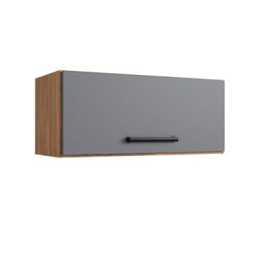 Imagem de Armário Aéreo de Geladeira Giovanna 1 Porta MDP - Casajá, FREIJO/CINZA