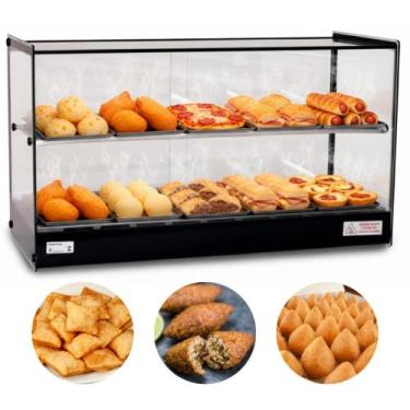 Imagem de Estufa LED Para Salgados Quadrada Dupla 10 Bandejas Perfil Preto Titã,