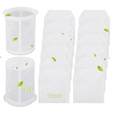 Imagem de Filtro de pano de substituição para aspirador Makita T-03193 443060-3 modelo XLC02, XLC02ZB, XLC02ZW, XLC02RB1W, XLC02R1B, CL100D, LC01Z 18V Compact Lithium-Ion Cordless, 10 filtros de pano e 2