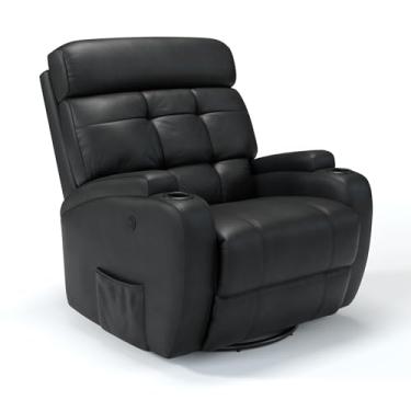 Imagem de Poltrona do Papai Reclinável Elétrica Giratória e Balanço Corino com Massagem (Preto)