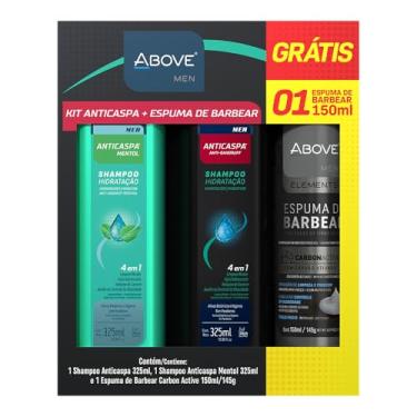 Imagem de Above Kit Shampoo Anticaspas Fresh e Mentol 325Ml+ Espuma De Barba Carvao 150Ml