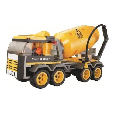 Imagem de Blocos De Montar Cidade Em Obras Caminhão Betoneira 189peças