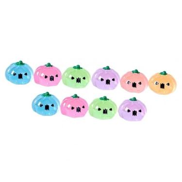 Imagem de Generic 10 peças de enfeites de mini figuras luminosas de Halloween, acessórios criativos, estátuas compactas de paisagem em miniatura para cômoda e mesa, Abóbora 2.8cm X 1.9cm