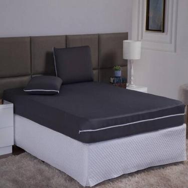 Imagem de Capa Colchão Viuva Solteirão 28Cm + Fronha Protetor Zíper - Ametista D