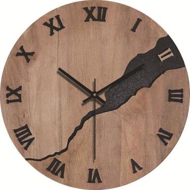 Imagem de Relógio de parede Simple Silent Wood 30cm de diâmetro - J-One