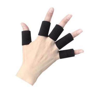 Imagem de Protetor de dedo esportivo, 10 peças de algodão e elastano, preto - Li