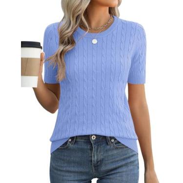 Imagem de Suéter feminino Micoson, manga curta, casual, primavera e verão