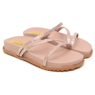 Imagem de Papete Rasteirinha Sandalia Rose   Slide Adulto Menina Moda Blogueira 