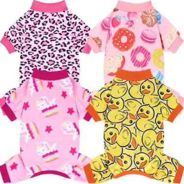 Imagem de Pijamas para cães XPUDAC Plaid para cães e gatos pequenos, pacote com 