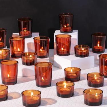 Imagem de Castiçais votivos NITIME Amber Glass Fall Decor (36 unidades)