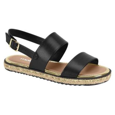 Imagem de Sandália Rasteira Moleca Feminina Com Duas Tiras E Fivela Ajustável Pr