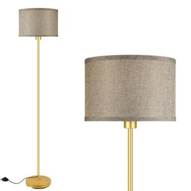 Imagem de Luminária de chão BoostArea Gold 148 cm com abajur de juta