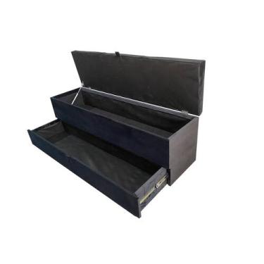 Imagem de Recamier puff baú sapateira  e gaveta 1,38 cm para cama box padrão - p