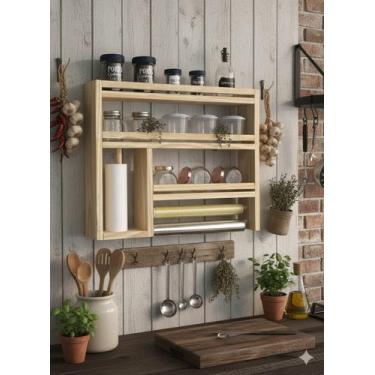 Imagem de Porta Tempero cozinha condimentos Versátil de madeira decorativo de pa