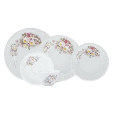 Imagem de Aparelho Jantar e Chá Sem Pé 30 Peças Porcelana Schmidt - Dec. Eterna 