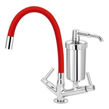 Imagem de Torneira com filtro de mesa gourmet cozinha pia metal 1/4 - Alcântara 