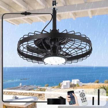 Imagem de Ventilador de teto externo Depuley 20" impermeável com luz