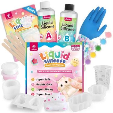 Imagem de Kit Squishy ColoPlay Taba FuFu 950 ml com mofo e pó de flocagem