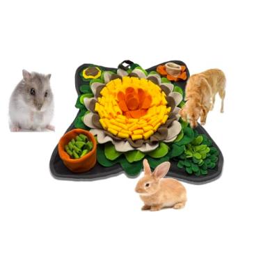Imagem de Dliduy Tapete de forrageamento de coelho, tapete de alimentação, brinquedo de quebra-cabeça de alimentação interativa, tapete de treinamento para cheirar animais de estimação para cães, hamsters