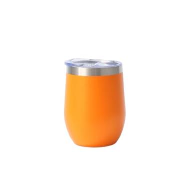Imagem de Copo Copo TéRmico 360ml com Tampa Transparente MantéM Gelado por 4 Horas, Perfeito para Sua Bebida(Laranja)