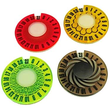 Imagem de LITKO Life Counter Game Dials | Wound Counter Wheel | Command Points | Victory Point Tracker | Tabletop & Miniature Games | Collectible & Living Card Games | Numbered 0-21 (Multi-Color)