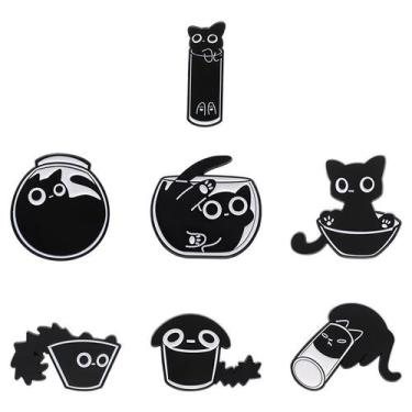 Imagem de Conjunto de broches Cute Cat Peekaboo Cartoon Animal Alloy - yiweisai