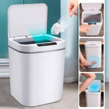 Imagem de Lixeira Automática Com Sensor Inteligente Escritório Usb 16L