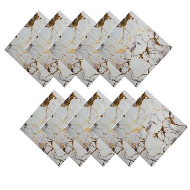 Imagem de Placa Adesiva Marmore 3D kit 10 uni Papel de Parede Autocolante Obra Reforma Casa Banheiro Cozinha Quarto Sala Ambiente