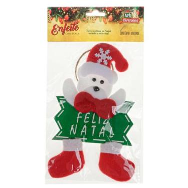 Imagem de ENFEITES DE NATAL COM PLACA 14x10 "FELIZ NATAL" - Zein, 14x10
